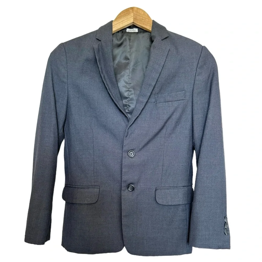 Calvin Klein Boys Gray Suit Jacket Single Breasted 2 Button Size 12 Regular - Picture 1 of 14